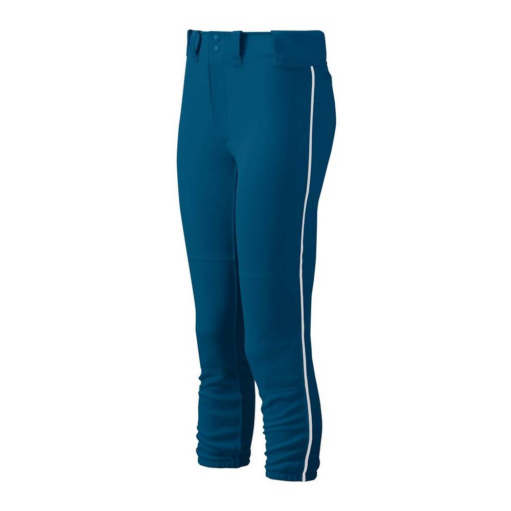 Mizuno Women's Belted Piped Softball Pants Navy/White (350314-ETD)